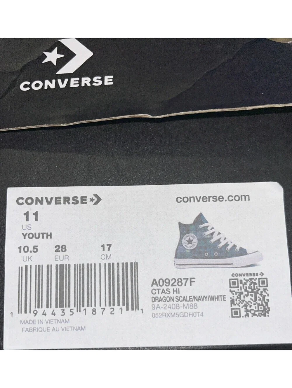 Converse Chuck Taylor All Star Plaid High Boy's Fashion Sneakers Size 11 Youth